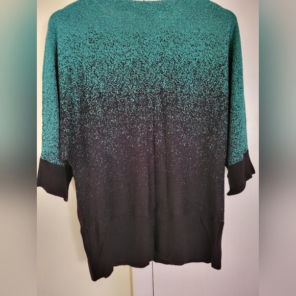 Studio Works Green & Black Sparkle Top Sz PL - Picture 2 of 4
